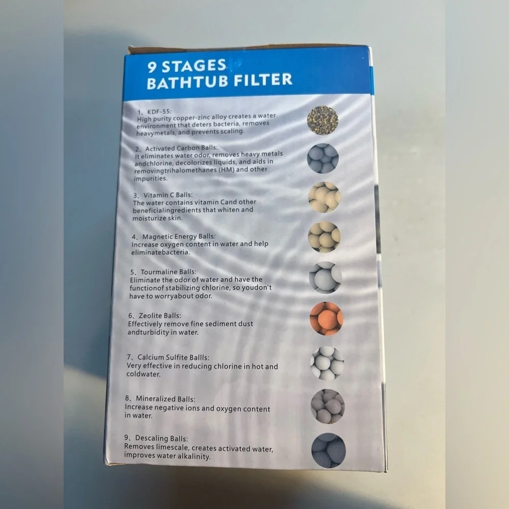 9-Stage Bath Water Filter for Tub Faucet – BPA Free – 5000 Gallon Filtration